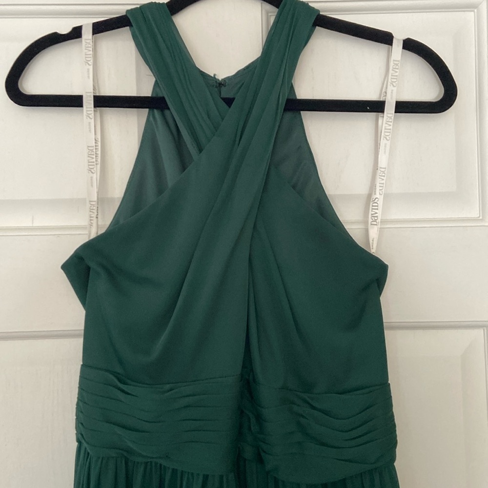 David’s Bridal long dark green gown